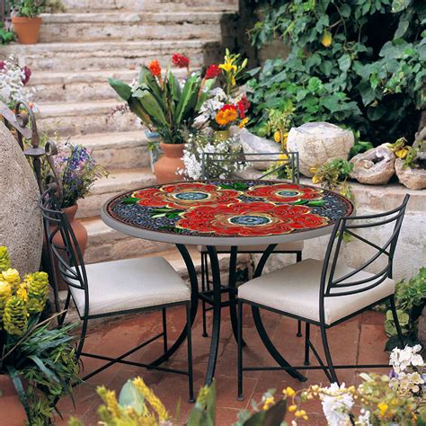 36 Knf Mosaic Patio Tables Neille Olson Mosaics Iron Accents