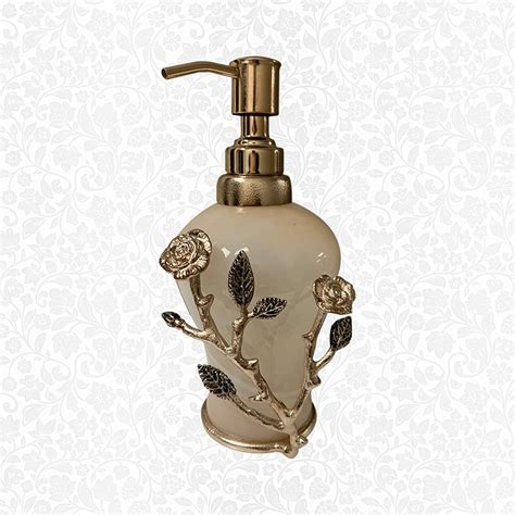 Decozenthe Vintage Rose Collection Designer Soap Dispenser Brass And Glass Dispenser With