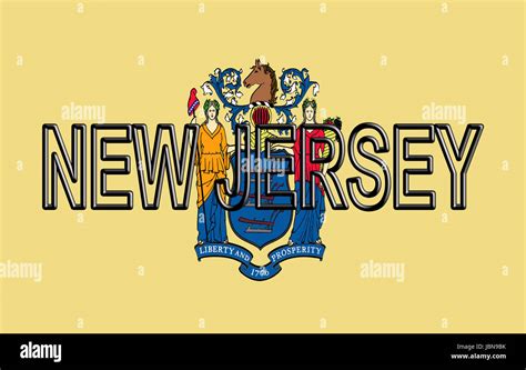 Illustration Of The Flag Of New Jersey State In America With The State