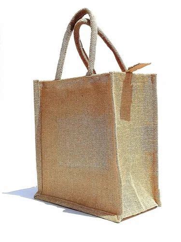 Zipper Brown Plain Jute Carry Bag 14x16x5 Inch At Rs 60 Piece In Mumbai