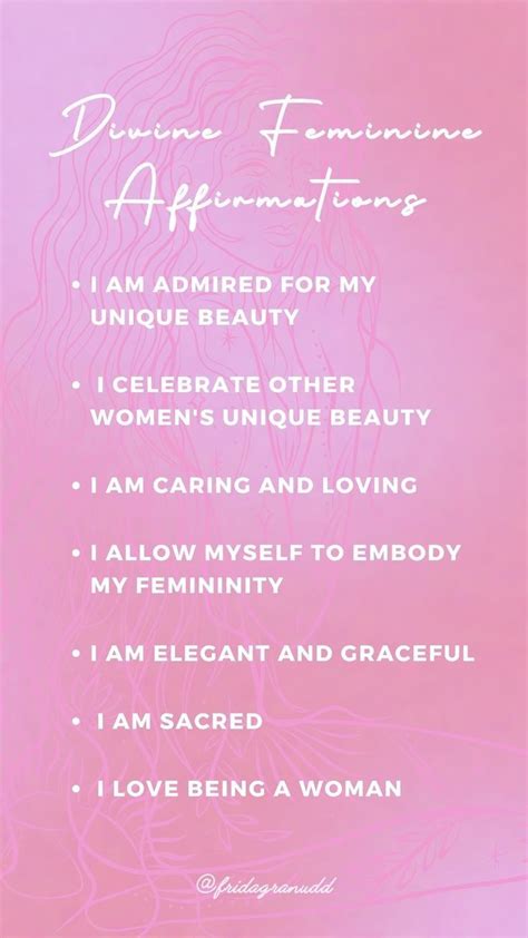 Divine Feminine Affirmations Inner Goddess Affirmations Affirmation