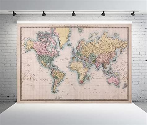 Amazon BELECO Vintage Map Backdrop Fabric 9x6ft Original Veteran