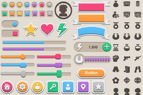 Flat Cartoon Gui Pack 2d アイコン Unity Asset Store