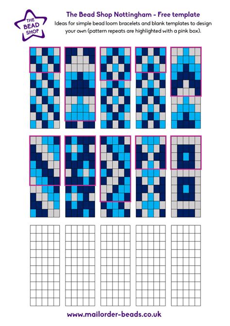 The Bead Shop Pattern Is Shown In Blue And White Squares Which Have