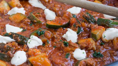 Zucchini Hackfleisch Pfanne Mit Feta Griechischer Zucchini Auflauf