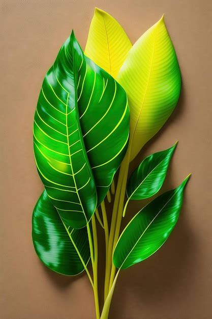 Premium Ai Image Green And Yellow Leaves Nature Pattern Of Variegated