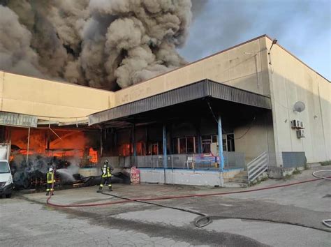 Devastante Incendio Tra Napoli E Caserta In Fiamme Azienda Di Cialde