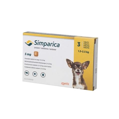 Simparica 5 Mg 1 3 2 5 Kg 3 Comprimate Masticabile