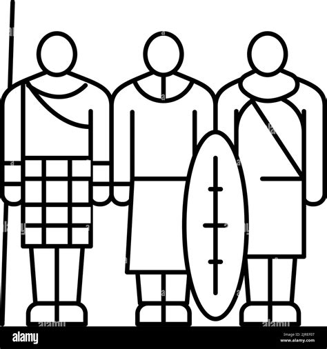 tribe african line icon vector illustration Stock Vector Image & Art