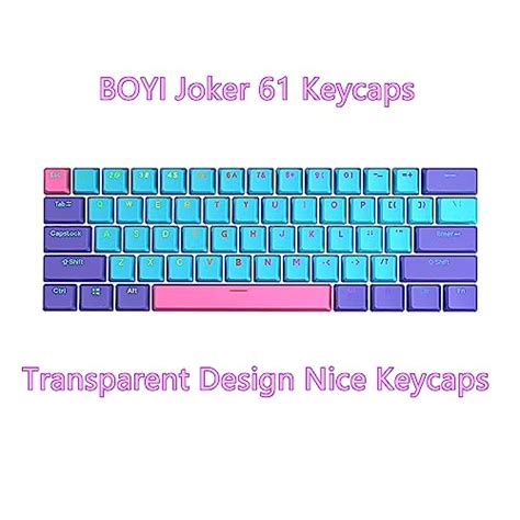 BOYI Shine-Through Keycaps, BOYI 61 Key ANSI Layout OEM Profile PBT Thick Keycaps for 61 ...