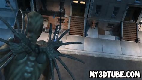 D Alien Babe Riding A Studs Hard Cock Outdoors