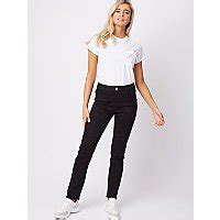 Black Mid Rise Stretch Straight Jeans | Women | George at ASDA