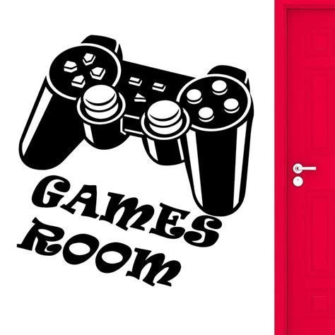 Games Room Wall Stickers for Kids Nursery Bedroom Video Game Wall Decals For Game Room Removable ...