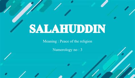 Salahuddin Name Meaning