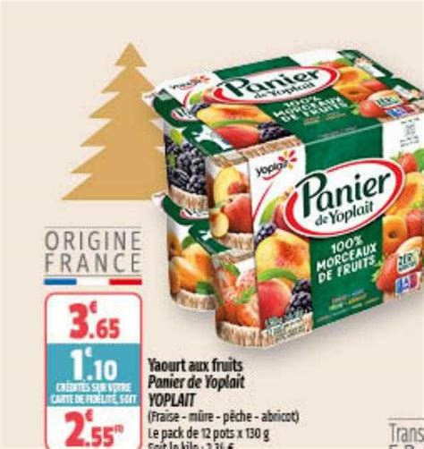 Promo Yaourt Aux Fruits Panier De Yoplait chez Coccinelle Supermarché