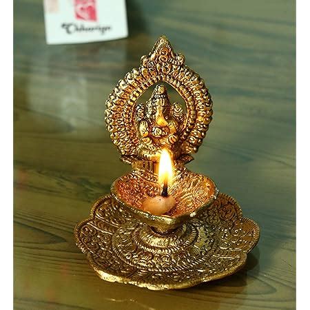 Buy Chhariya Crafts Ganesha Diya For Home And Office Temple Metal Table