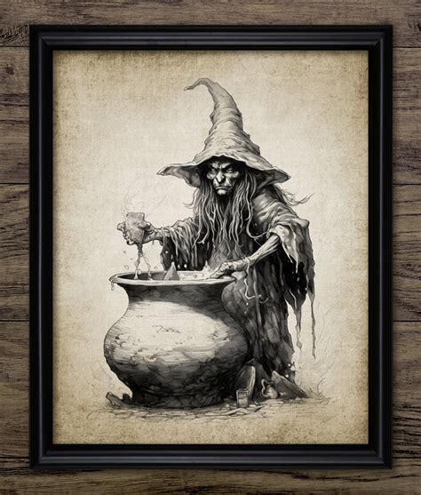 Witch Wall Art Printable Witchcraft Supernatural Black Magic Witch