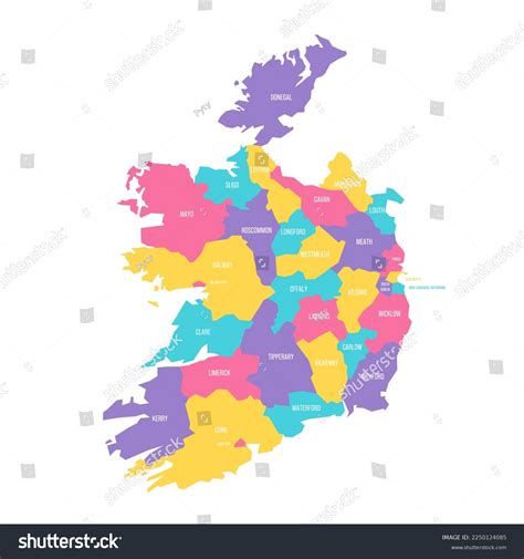 Ireland Political Map Administrative Divisions Counties Stock Vector (Royalty Free) 2250124085 ...