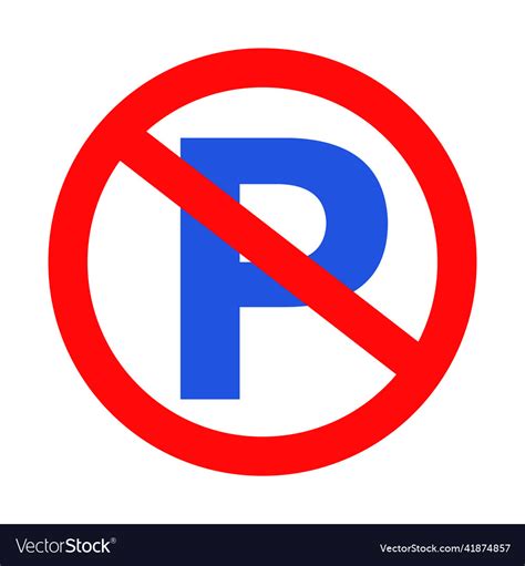 No Parking Sign Royalty Free Vector Image Vectorstock