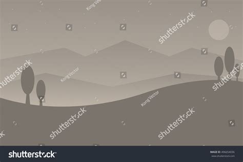 Silhouette Hill Gray Backgrounds Vector Illustration Stock Vector (Royalty Free) 496654036 ...