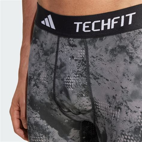 Adidas Techfit Training Allover Print Long Tights Black Adidas Tz