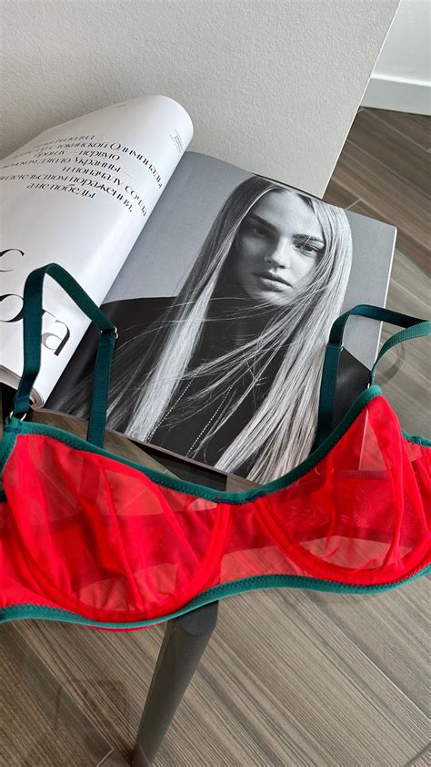 Mesh Red Sheer Lingerie Set With Green Details Lingerie Mesh Bra Sexy Bra Erotic Minimalist