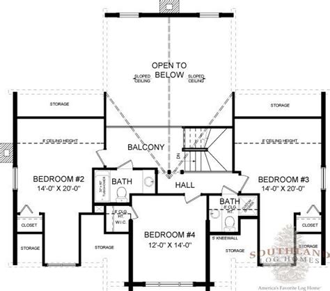 Crestview Second Floor Southland Log Homes Log Home Plan Log Homes