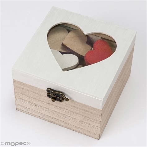 Caja De Madera Con Corazones Para Firmas