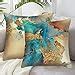 Amazon Jasfura Set Of Teal Gold Throw Pillow Covers Double Side