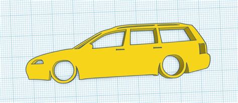 Stl File Volkswagen Vw Passat B5 5 B5 Facelift Estate Silhouette Keyring・3d Print Object To