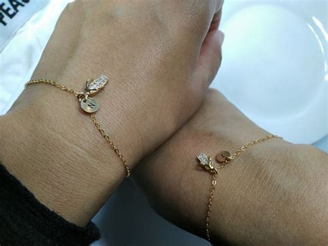 2 In 1 Couples Bracelet 14k Gold Jewelry Dainty Initial Etsy