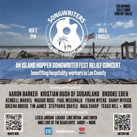 An Island Hopper Songwriter Fest Relief Concert Benefitting Hospitality
