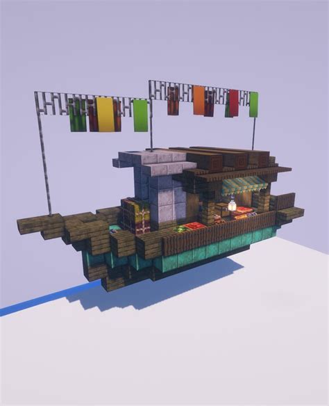 Vender Boat Minecraft Steampunk Minecraft Ships Minecraft Architecture