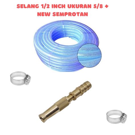 Jual Paket Selang Bening Serat Benang Ukuran 58 Inch Free Semprotan Bermacam Macam Model