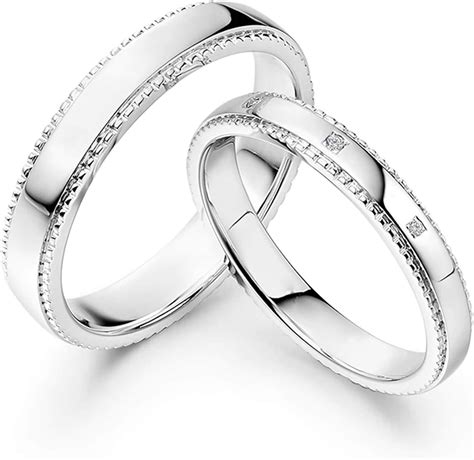 Amody Bague de Fiançailles Couple en Or 18 Bagues Couple Fiancailles