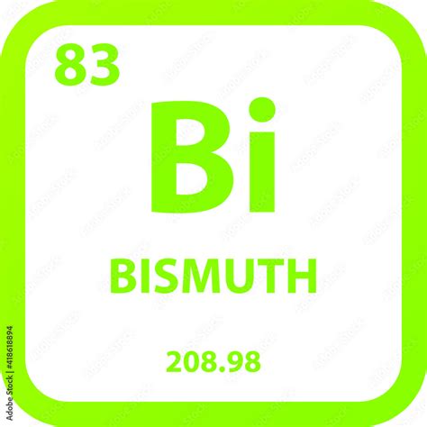 Bismuth Bi Post transition metal Chemical Element vector illustration diagram, with atomic ...