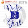 SVG Cutting File Duke Girl Duke University Blue Devils Logo