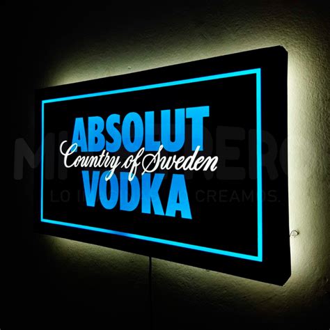 Letrero Luminoso Absolut Vodka Acrílico Led Bar Karaoke