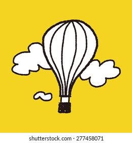 Doodle Hot Air Balloon Stock Vector Royalty Free Shutterstock