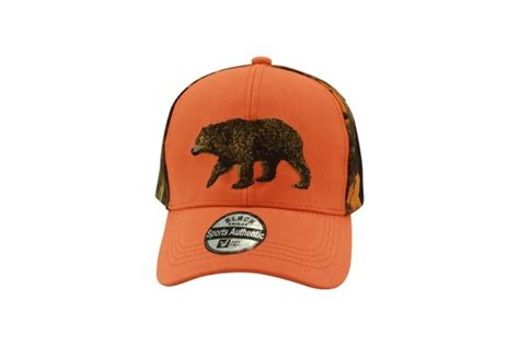 Grizzly Bear Hunting Hat And Caps Orange And Camo Orange