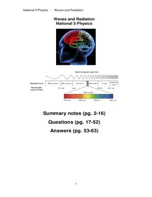 Fillable Online National 5 Waves And Radiation Summary Notes Name Fax