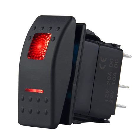 Buy Switchtec Pc V Rocker Switch Red Led Light Standard Pins On