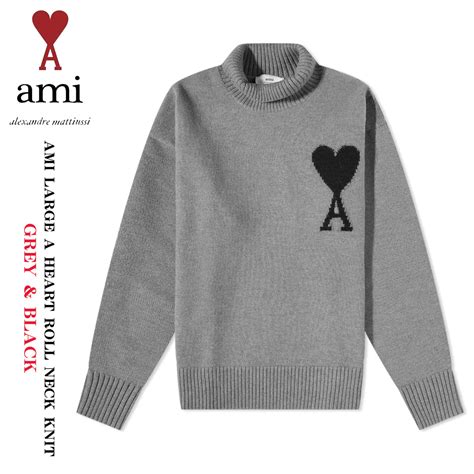 【楽天市場】ami Paris アミ パリス ロールネックニット クルーニット Ami Large A Heart Roll Neck Knit プルオーバー スウェット メンズ レディース