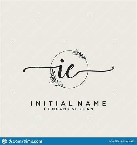 Logotipo Inicial Del Vector De Belleza IE Logotipo De Escritura A Mano