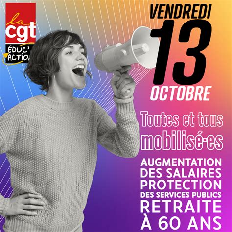 13 octobre Toutes et tous mobilisées CGT Educ action DIJON