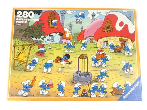 Vintage The Smurfs In The Smurf Village Jigsaw Puzzle Vintage Etsy