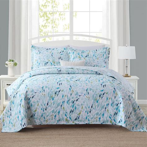 Luxurious Patchwork Bedspread 100% Cotton Quilted Embroidered-Icebluewhite | Shop Today. Get it ...