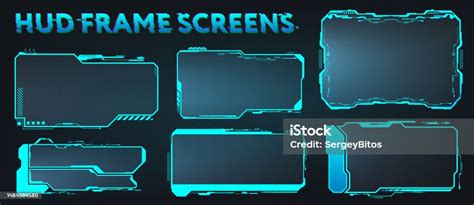 Layar Hud Ui Gui Bingkai Antarmuka Pengguna Futuristik Ilustrasi Stok