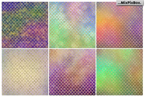 Mermaid Scale Digital Paper Filtergrade