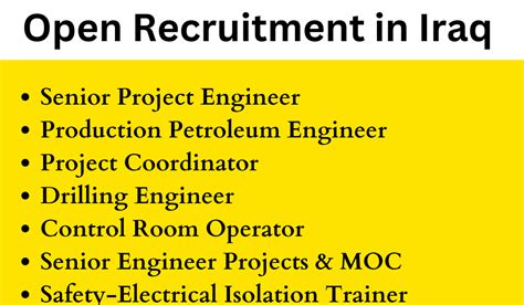 Open Recruitment In Iraq
